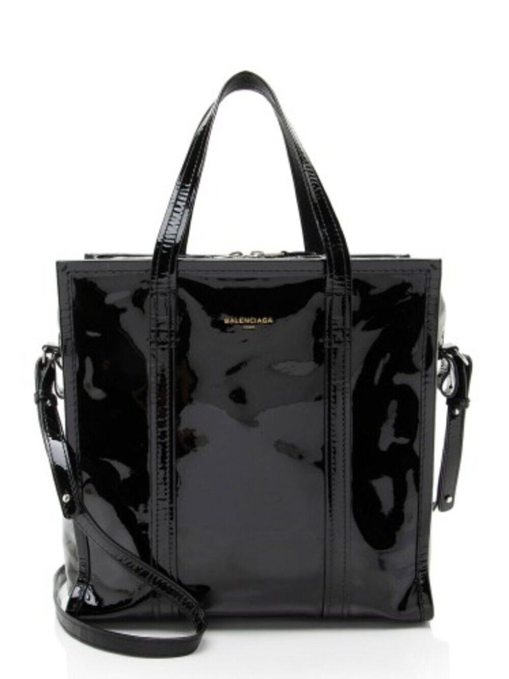 Balenciaga Patent Leather Bazar Small Shopper Tote black excellent pre-owned